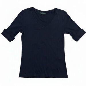 Ralph Lauren Navy Blue Women's v-neck Top